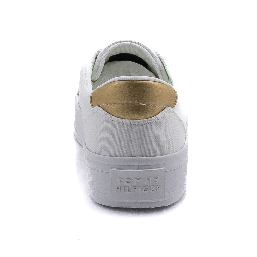 Tommy Hilfiger Bianco Polyurethane Women Sneaker
